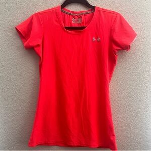 Under Armour Womens Short Sleeve Shirt Fitted Heat Gear Gym Size Medium Neon